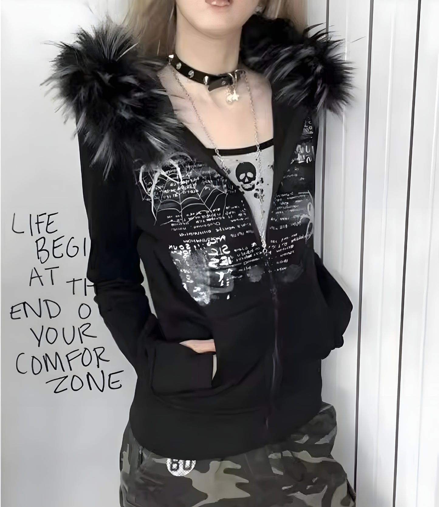 Goth spidery zip up hoodie
